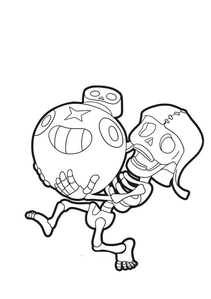Esqueleto con una bomba