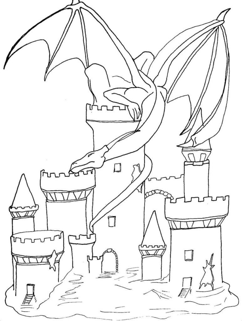 Dragón y castillo