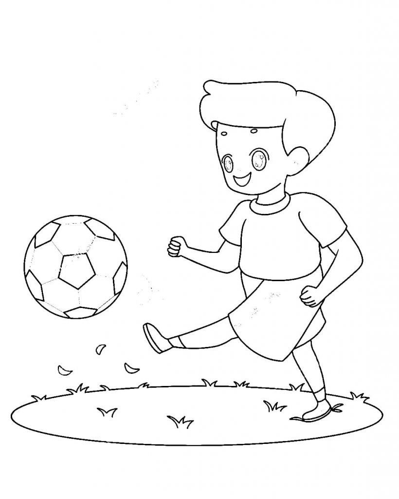 chico con balon de futbol