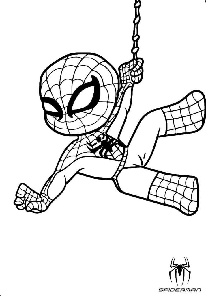 Chibi Spider-Man en la Web