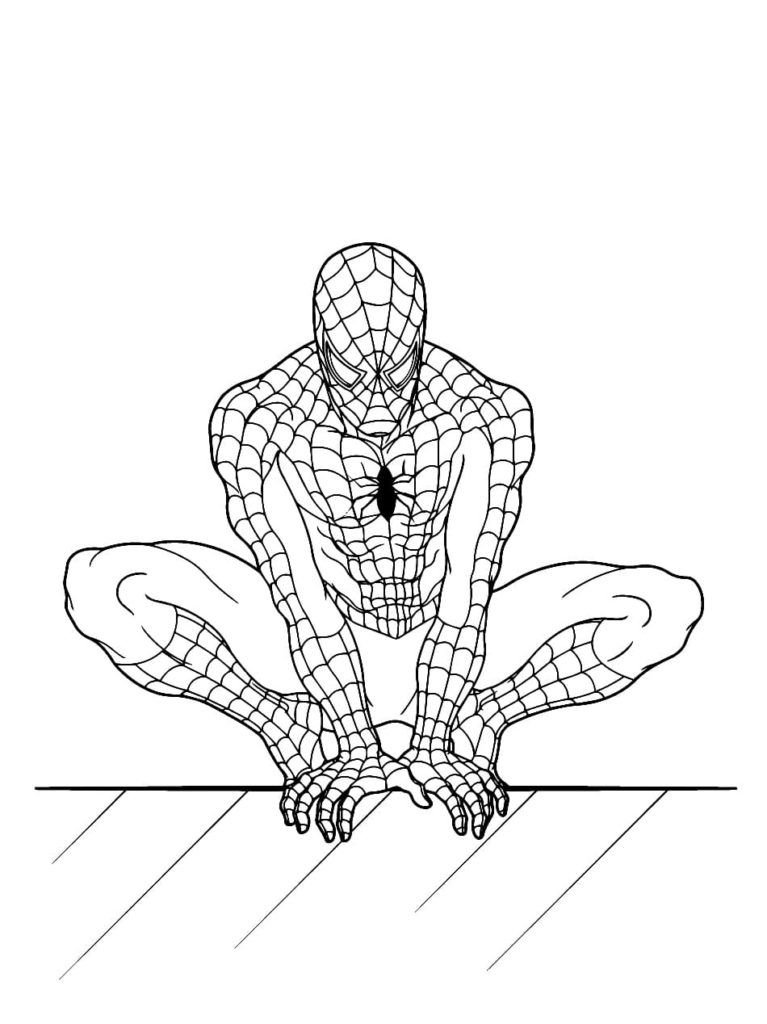 Spiderman sentado en el techo