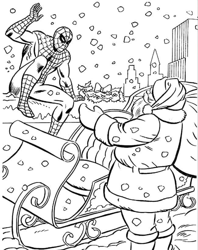Santa Claus felicita a Spider-Man
