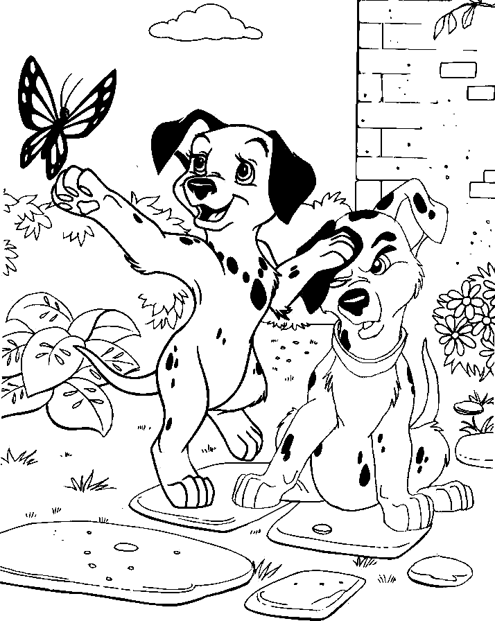 cachorros y mariposa