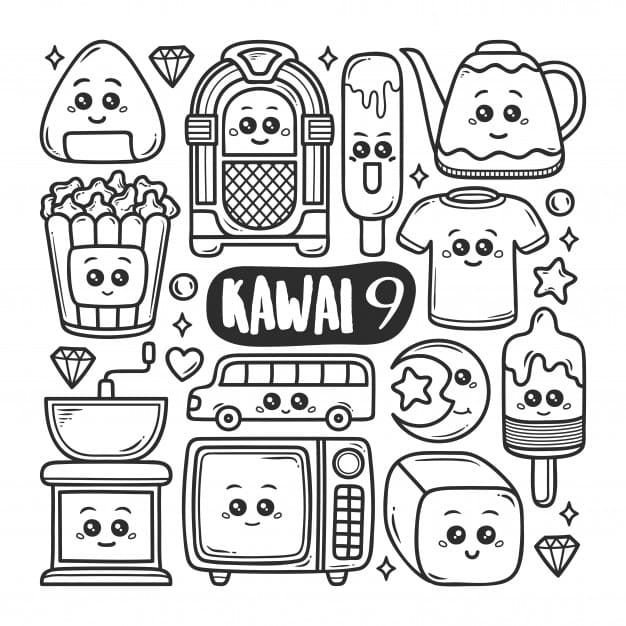 Libro para colorear kawaii