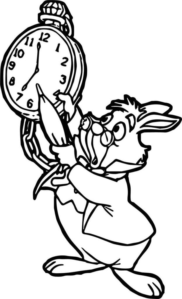 Conejo blanco con reloj