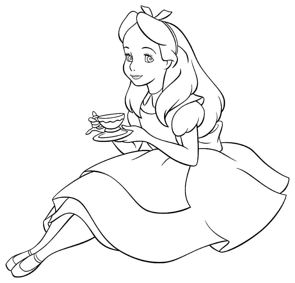 Alice está bebiendo té
