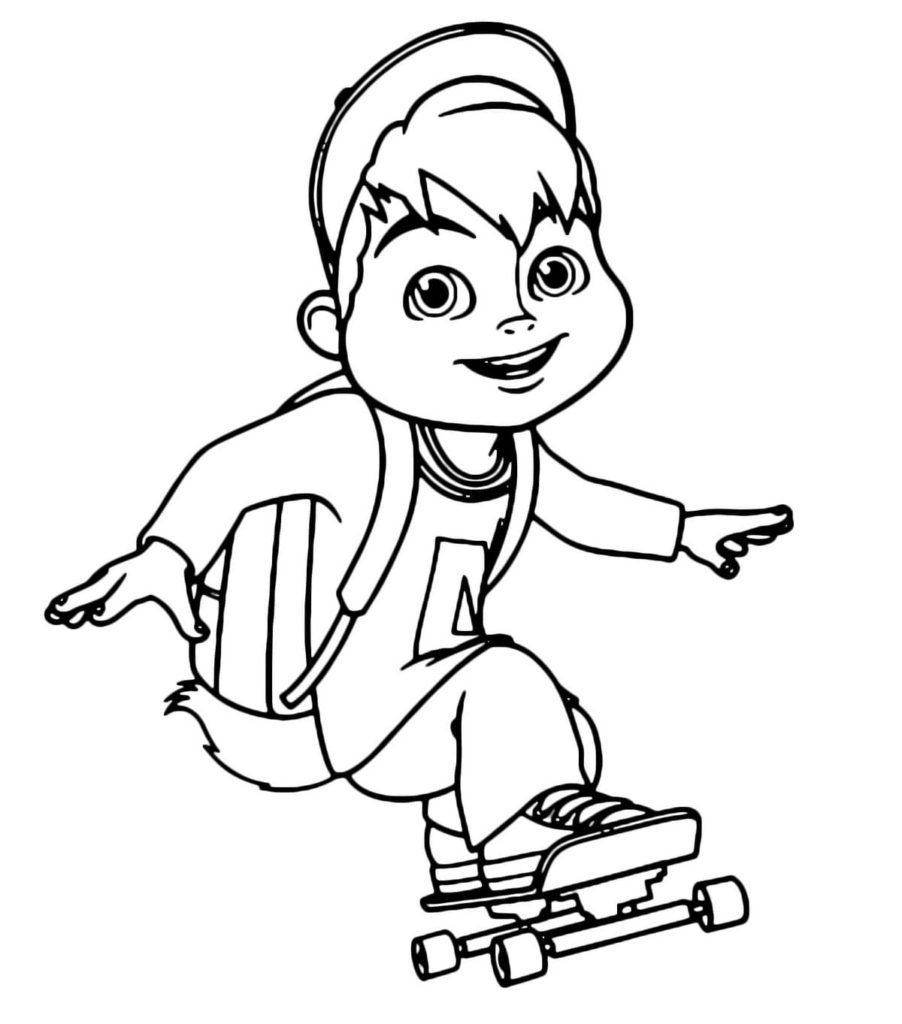 Alvin está montando una patineta