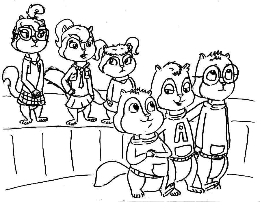 Dibujos para colorear de Alvin y sus amigos