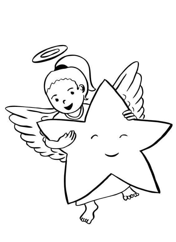 Ángel con una gran estrella