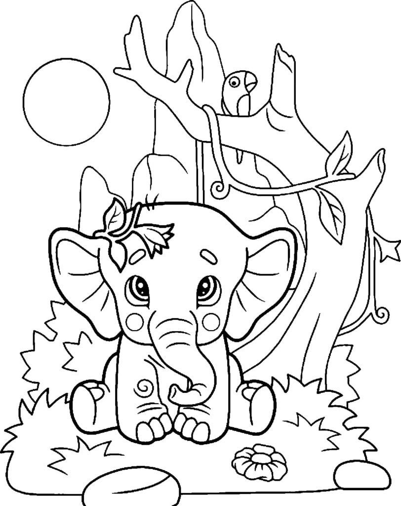 Bebé elefante en la jungla