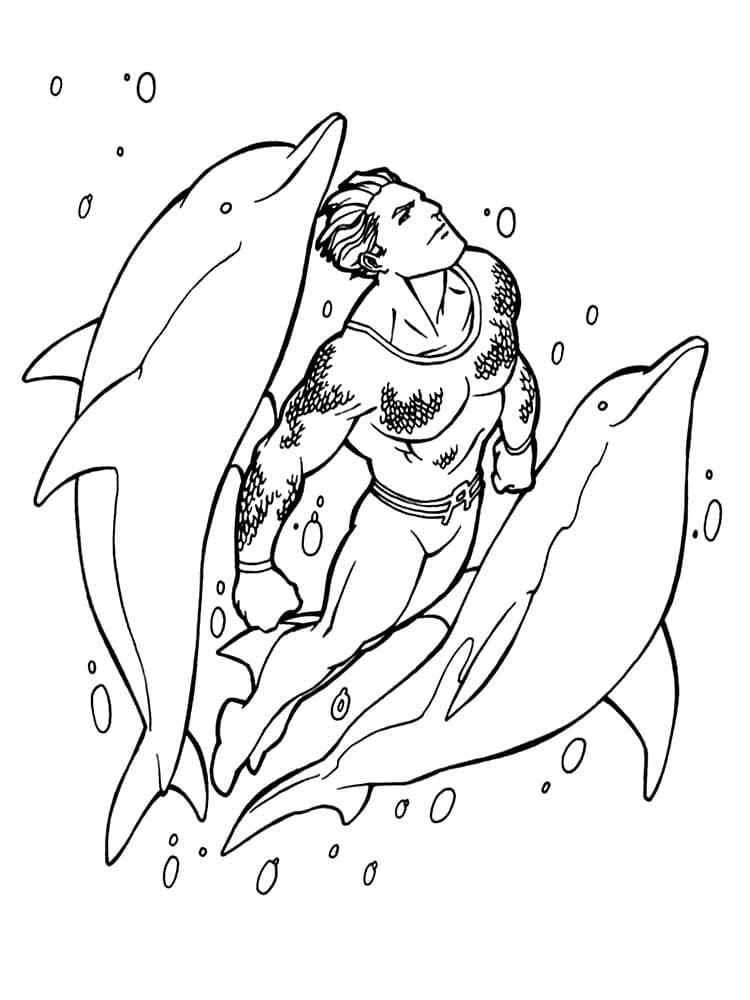 Aquaman y delfines