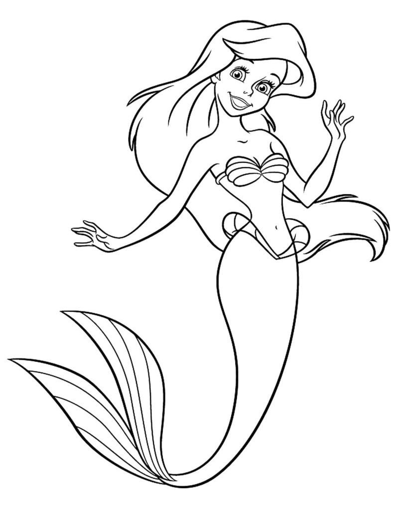 Dibujo de La Sirenita para colorear