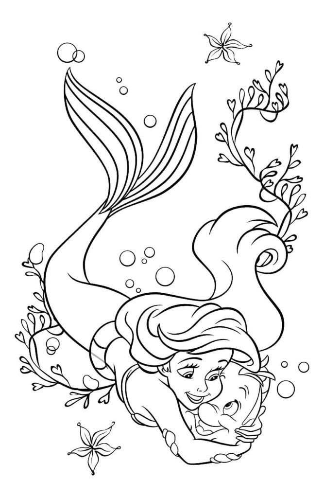 La sirenita Ariel y el pez
