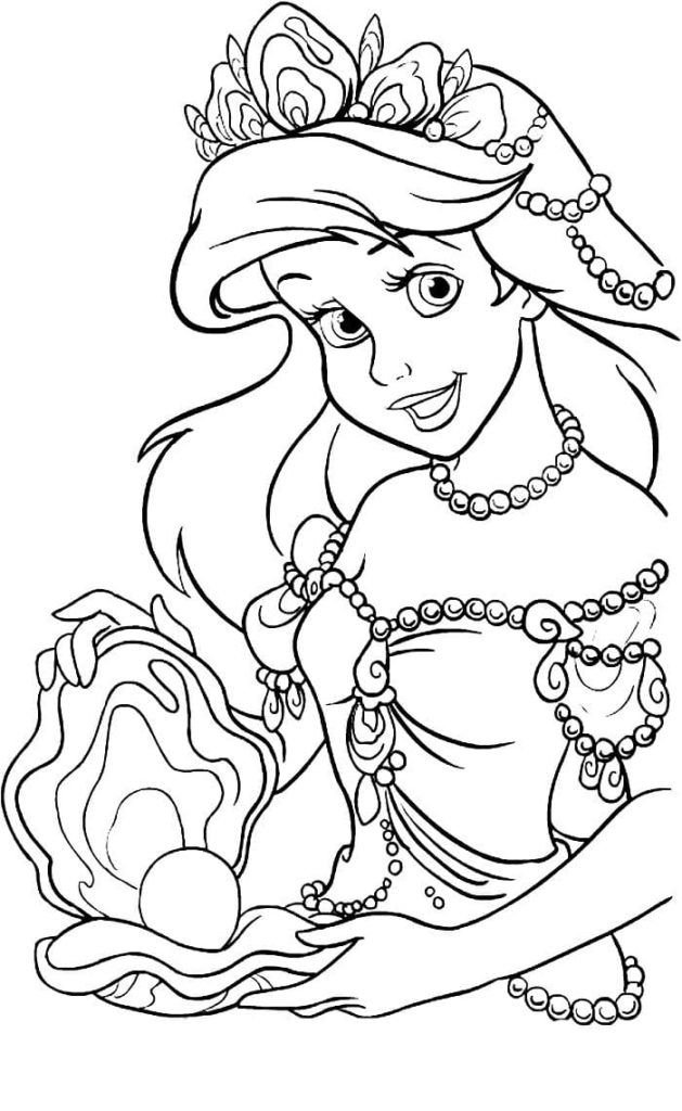 Ariel con joyas de perlas
