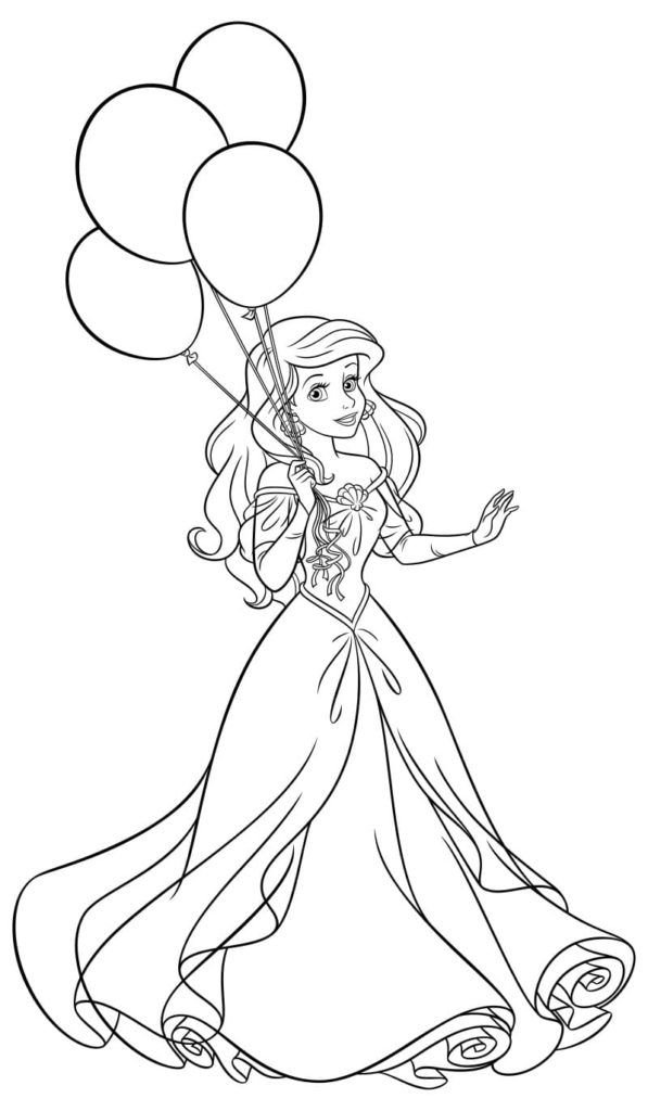 Ariel con un vestido largo para cumpleaÃ±os