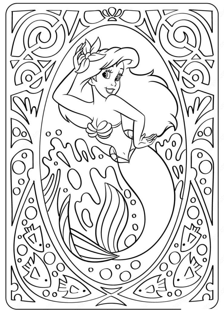 Dibujo de Ariel para colorear para niÃ±as