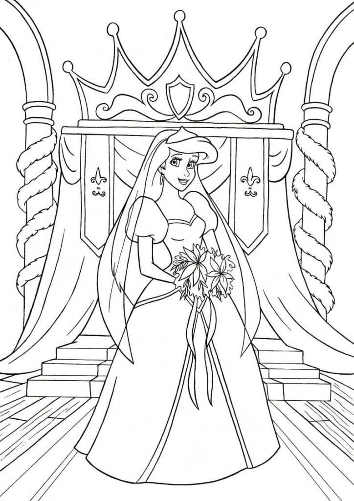 Ariel en un vestido de novia