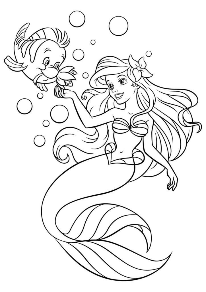 Flounder le dio una flor a Ariel