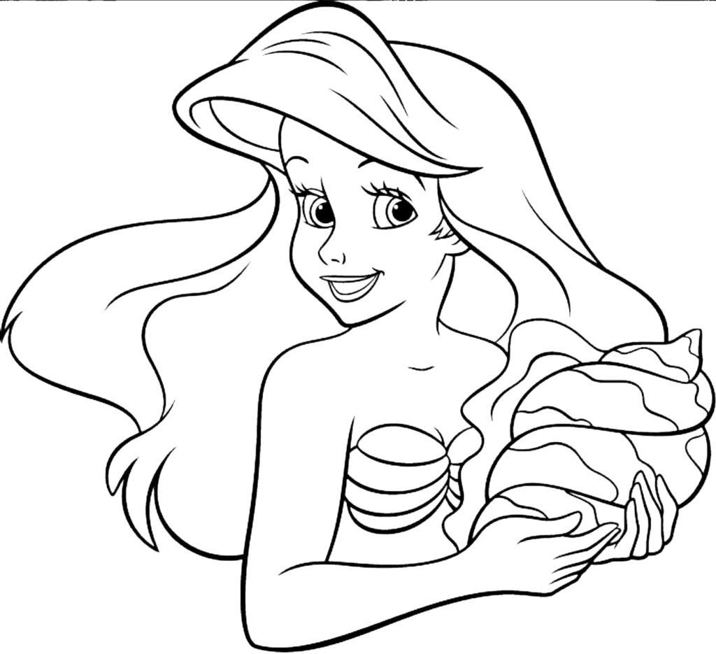 Ariel con una concha
