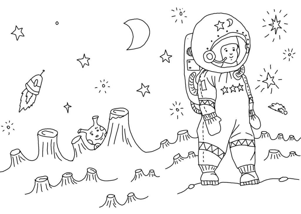 Astronauta explorando el planeta.