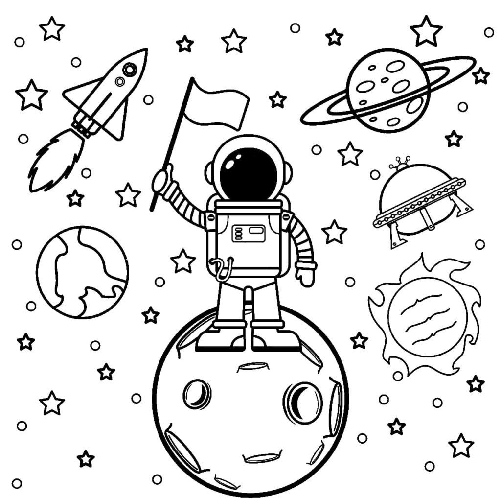 Astronauta y planetas