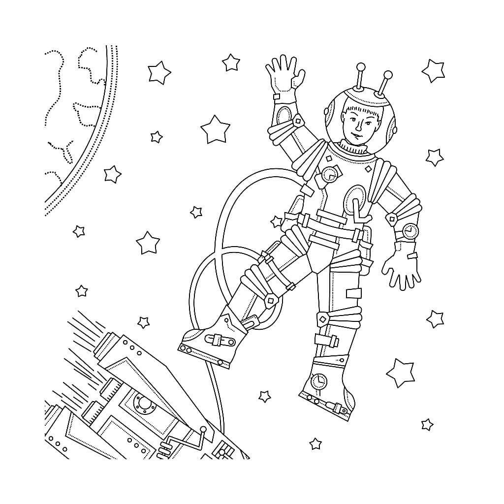 Astronauta y estrellas
