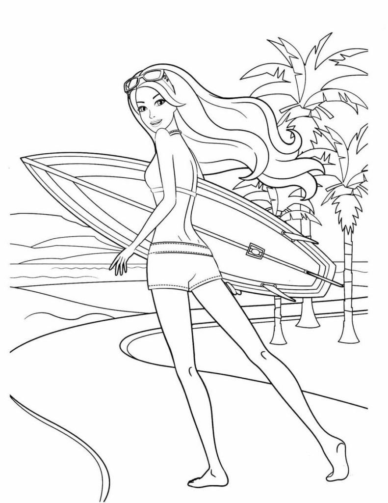 Barbie tabla de surf