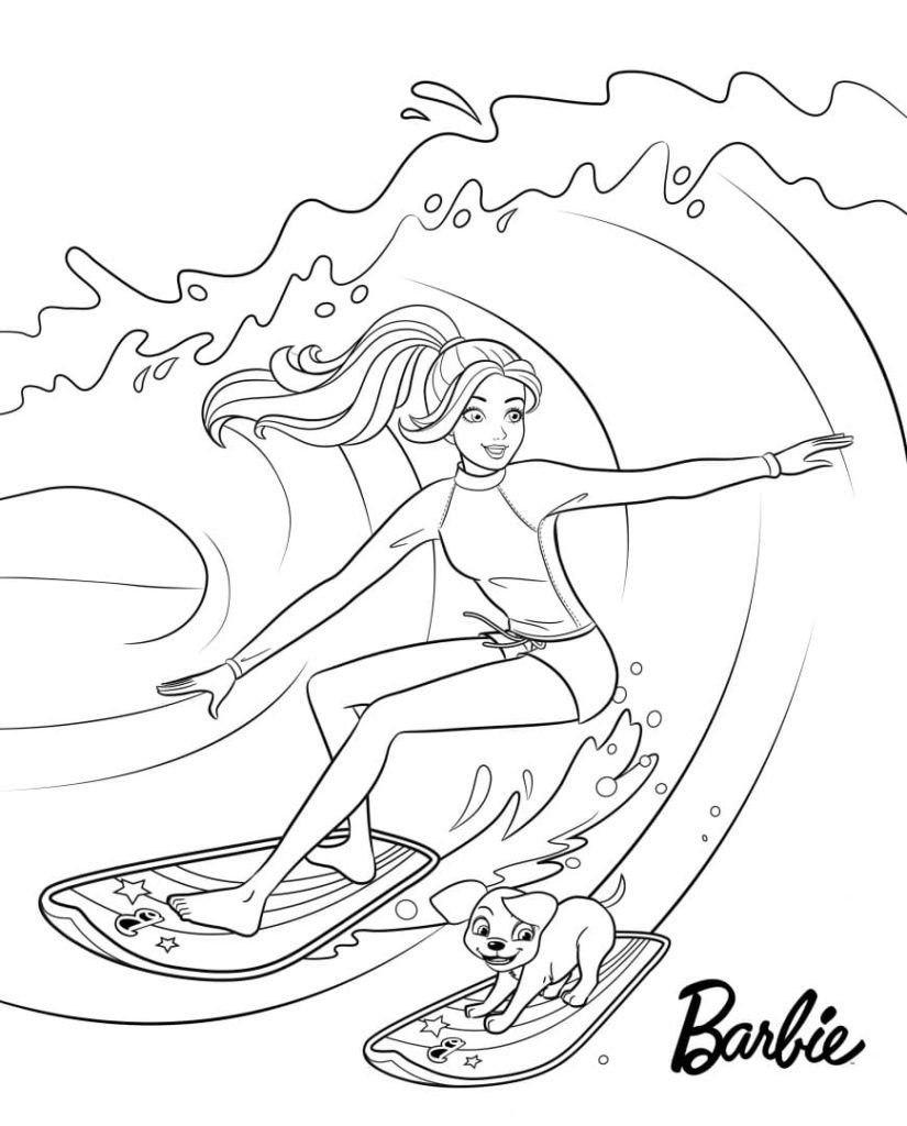 La bella Barbie de piernas largas sueña con convertirse en campeona de surf.