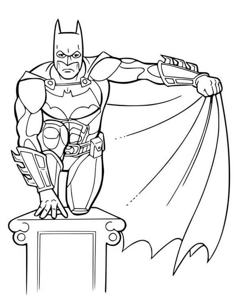Batman sosteniendo una capa
