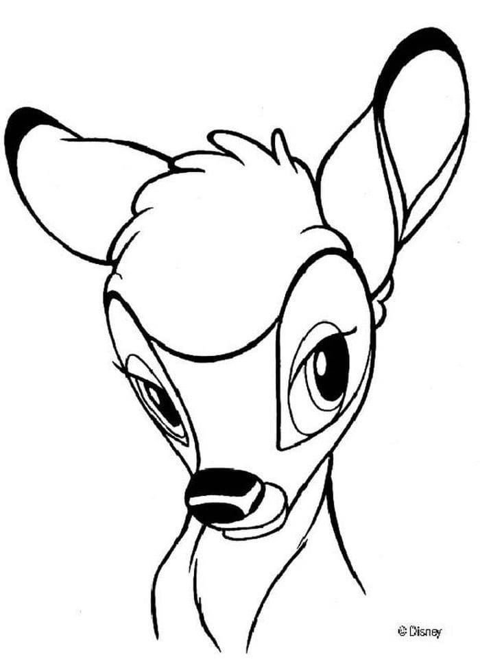 Dibujo de Bambi para colorear para niños