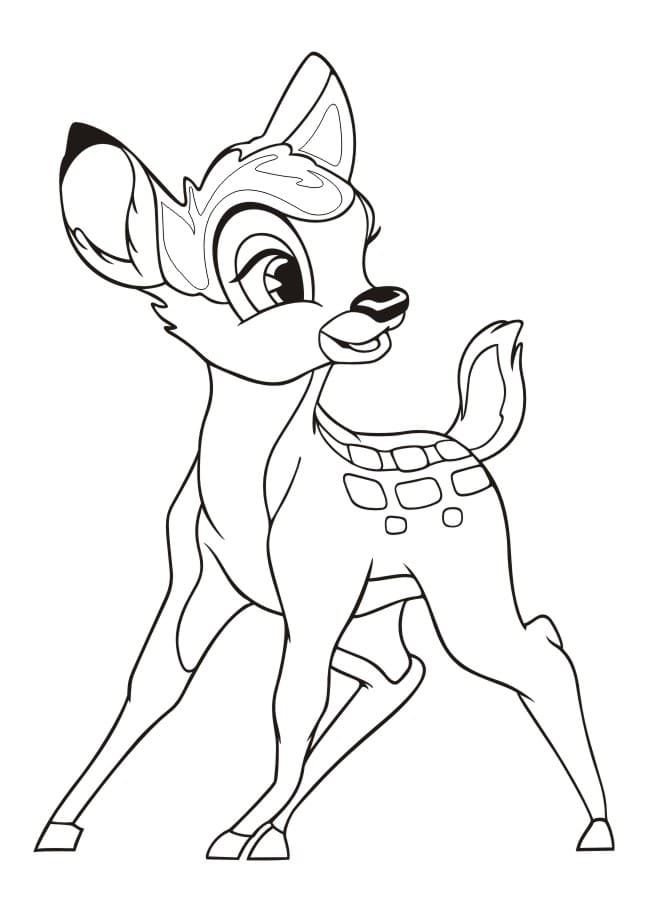 Los ojos grandes y expresivos de Bambi lo hacen parecer ingenuo y abierto.