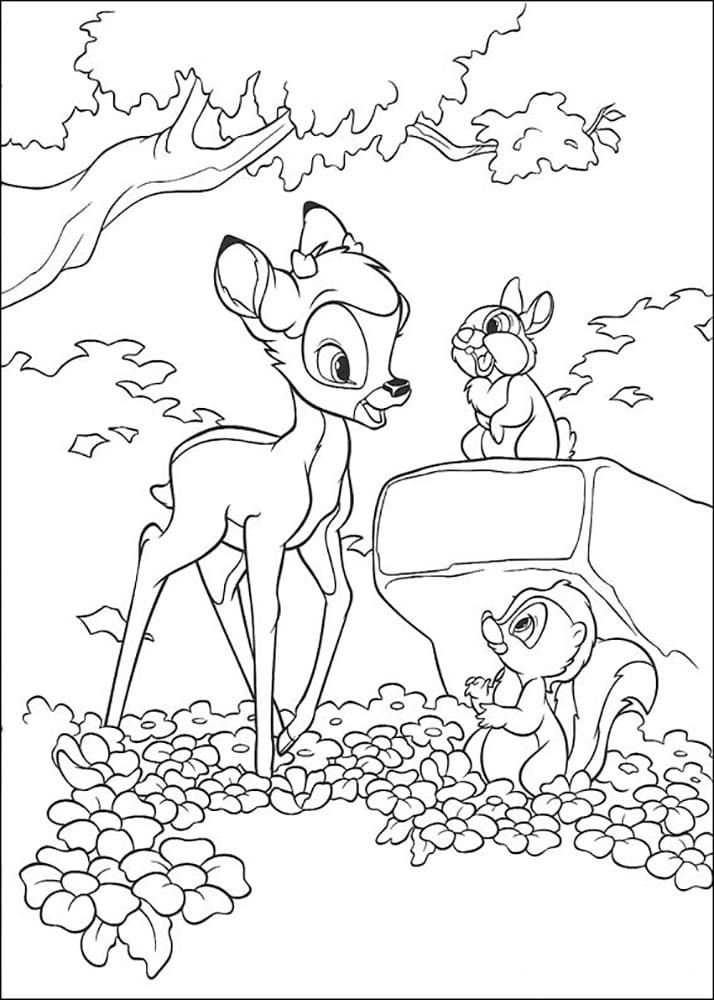 Bambi con sus amigos.