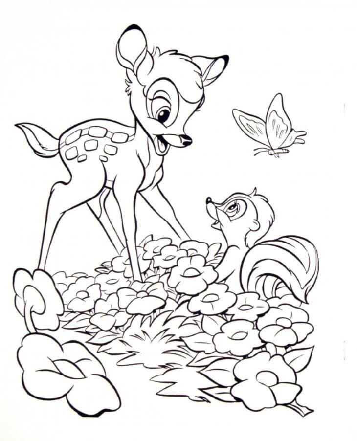 En el claro, Bambi se encontró con una mofeta.