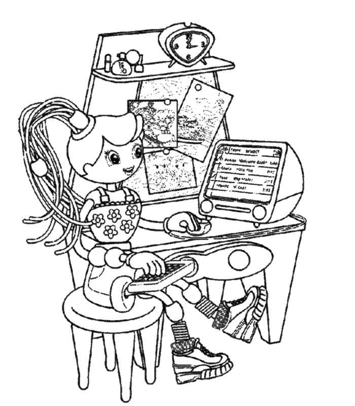 Betty Spaghetty en la computadora