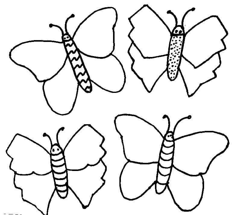 Cuatro mariposas