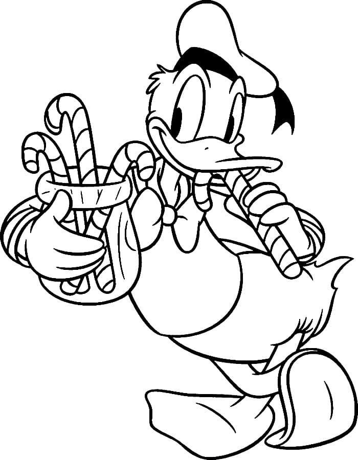 Pato Donald con sus dulces favoritos