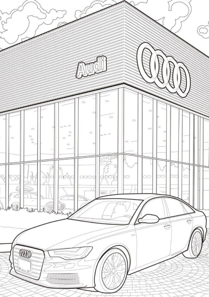 Libro para colorear Audi para niños