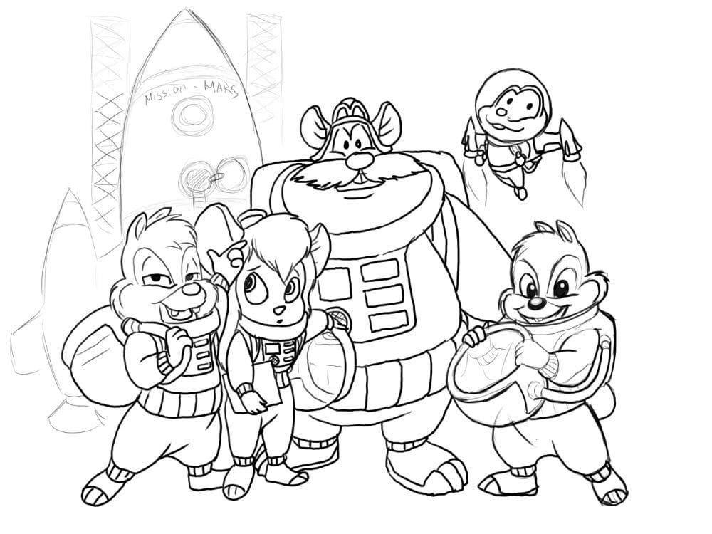 Chip, Dale y sus amigos en el espacio