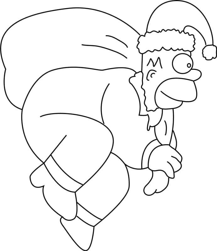 Homer Simpson con una bolsa de regalos