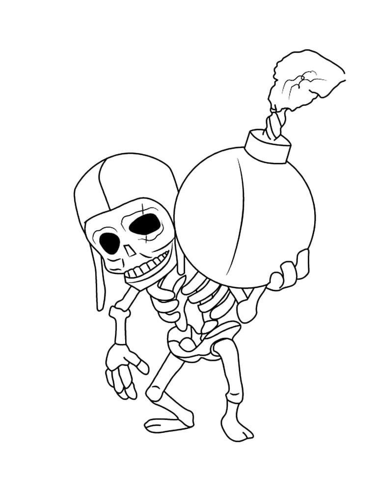 Esqueleto con una bomba
