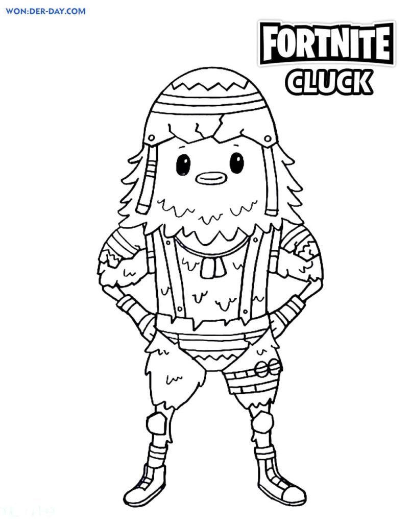 Dibujo de Cluck Fortnite para colorear
