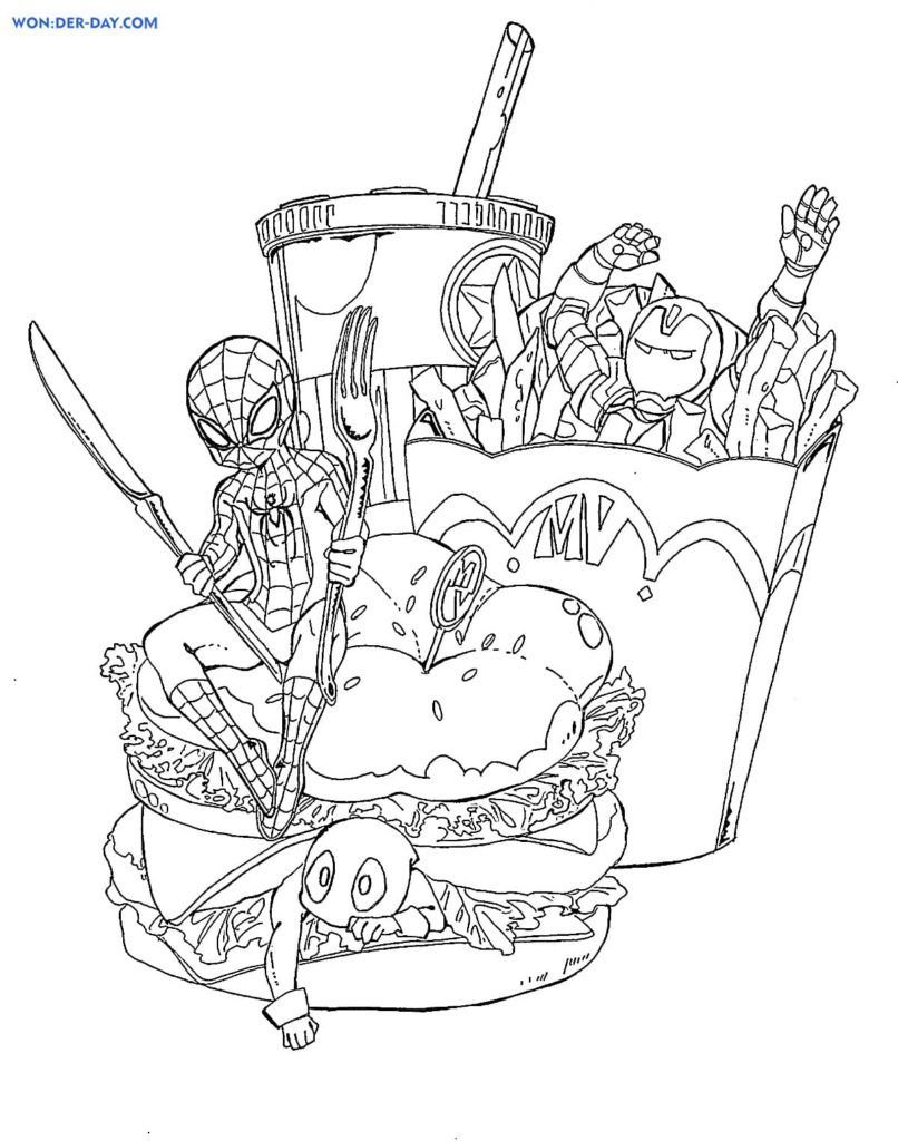 Deadpool, Spider-Man, Iron Man y McDonaldâ€™s