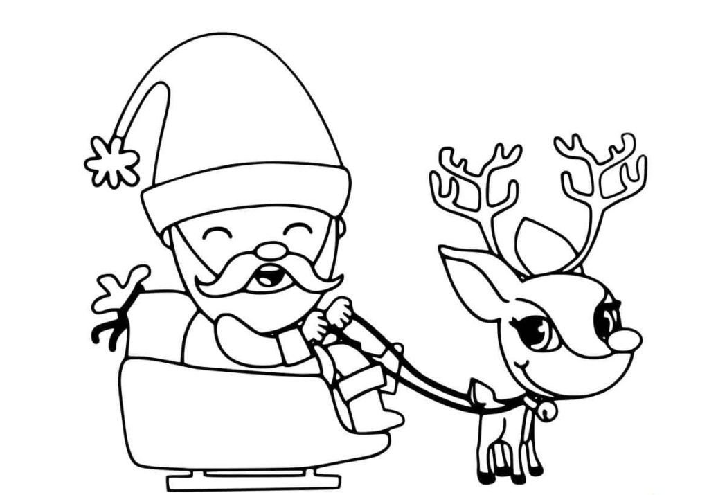 Papá Noel y ciervos se apresuran a las vacaciones