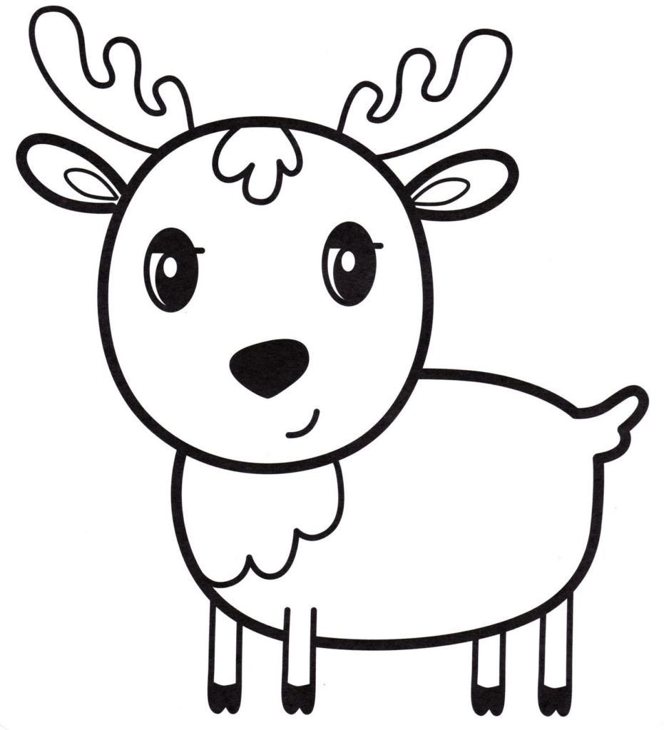 Libro de colorear simple con ciervos para niños