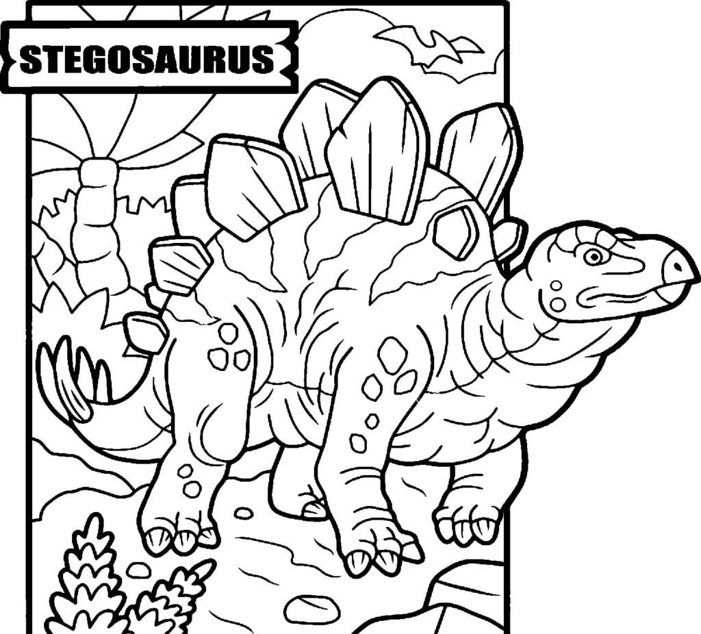 Stegosaurus con espinas en la espalda