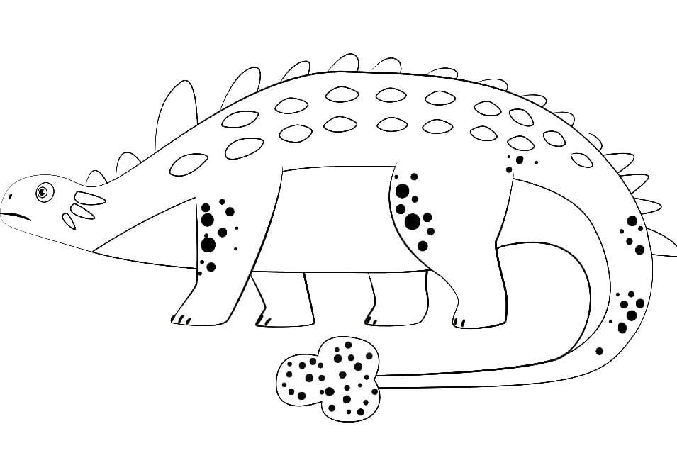 Dinosaurio con espinas en la espalda.