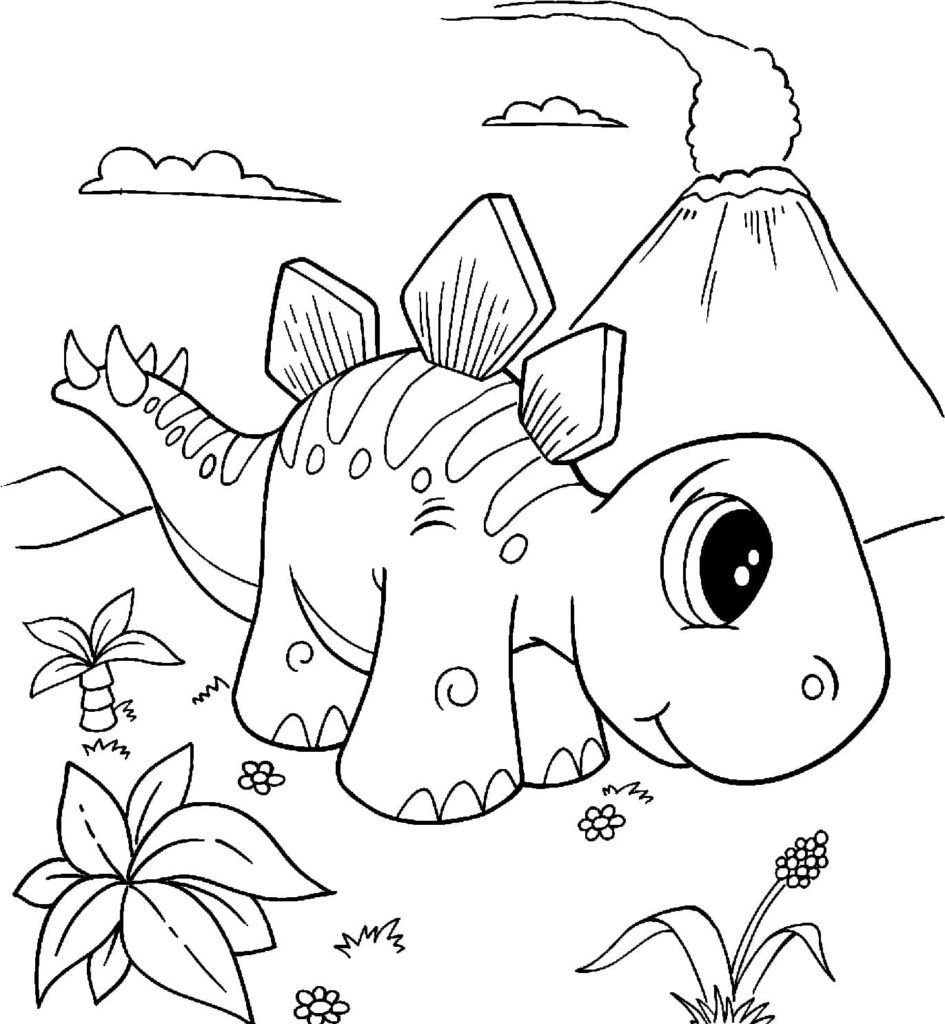 Stegosaurus con ojos grandes