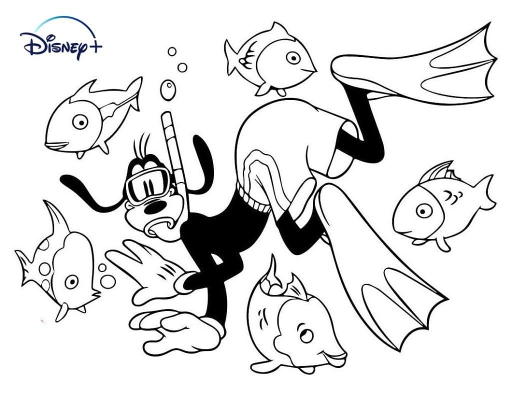 Goofy con peces