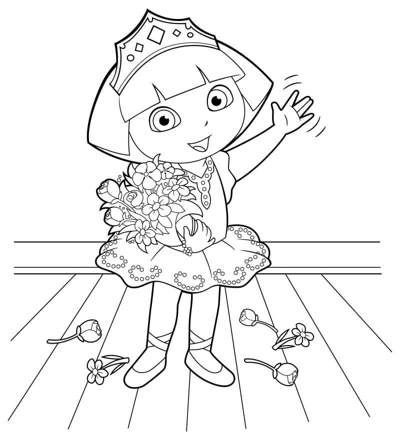 Dora bailó ballet y recibió muchas flores.