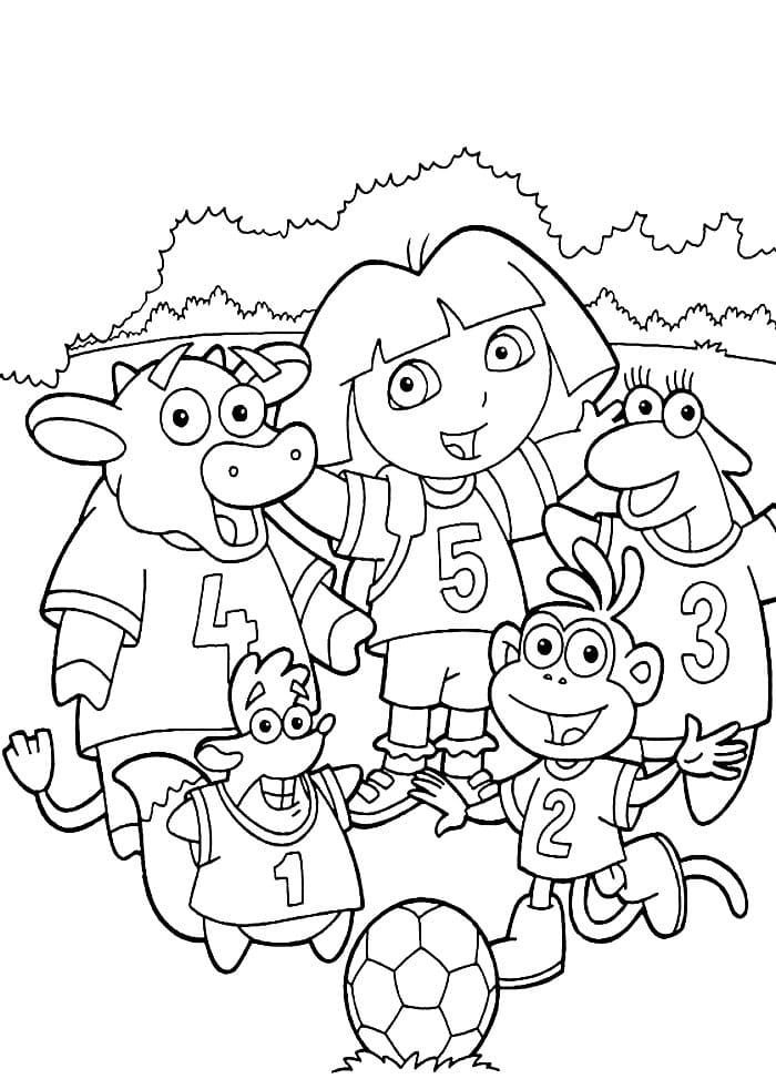 Dora y su equipo de fútbol